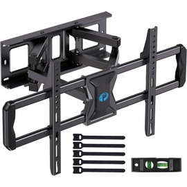 Pipishell Full-Motion TV Wall Mount for Most 37–75 Inch TVs up to 100 lbs, Wall Mount TV Bracket with Dual Articulating Arms, Extension, Swivel, Tilt, Fits 16" Wood Studs, 600 x 400mm Max VESA, PILF8