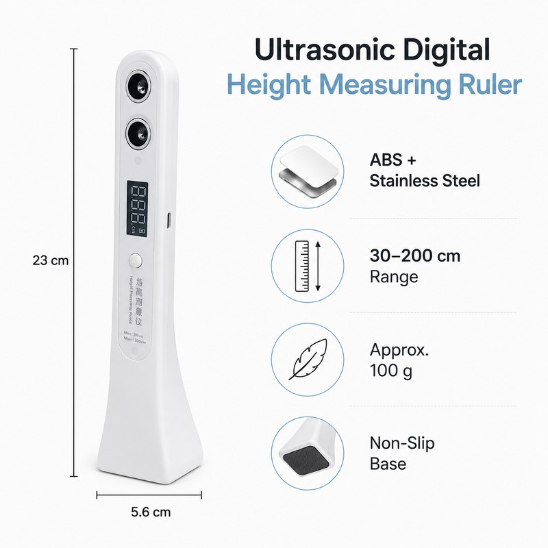 Portable Ultrasonic Height Measuring Device for Kids & Adults –