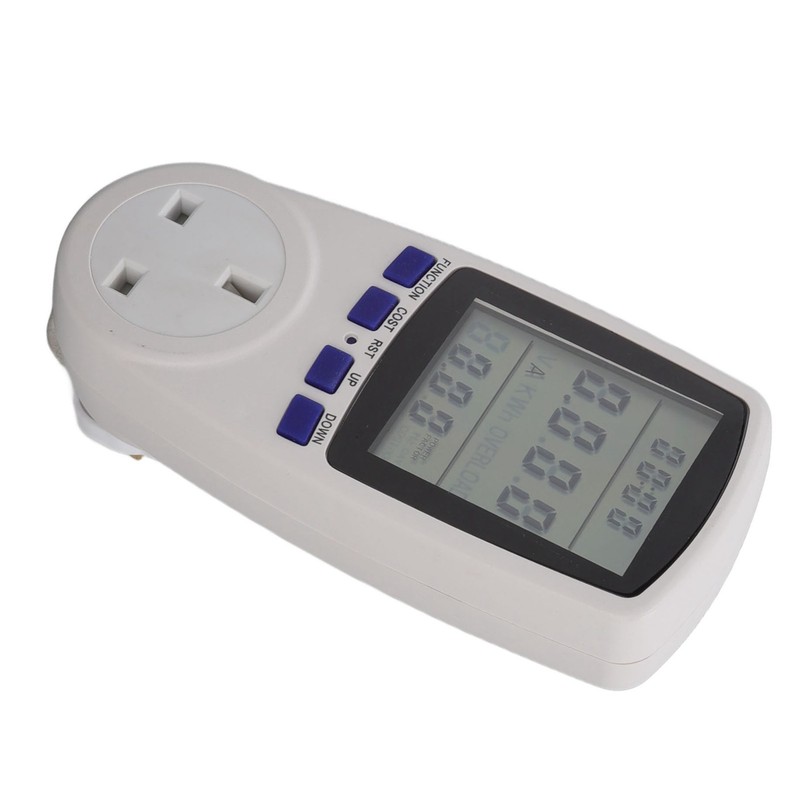 Power Meter Socket LCD Display Overload Protection LED Light Digital