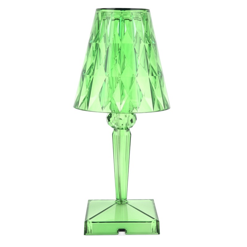 LED Crystal Table Lamp Transparent Prism Dimmable Desk Lamp USB