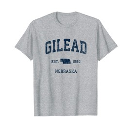 Gilead Nebraska NE Vintage Athletic Navy Sports Design T-Shirt