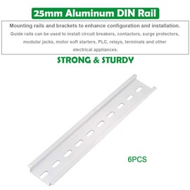 Greluma DIN Rail Aluminium DIN Rail for Distribution Cabinet Cabinet Installation 35 mm Wide Length 200 mm 7.5 mm High Pack of 6