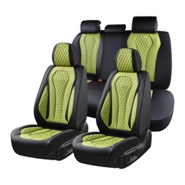 Coverado Seat Covers, Car Seat Covers Full Set, Green Car Seat Cover, Car Seat Cushion Waterproof, Luxury Auto Seat Covers, Seat Cover Car Seat Protector Fit for Most Cars