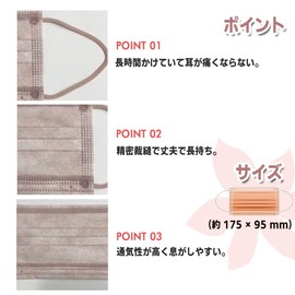 National Mask Industry Association Member Non-woven Fabric, Blood Color, Color Mask, 50 Pieces, Gentle on the Skin, Soft and Comfortable, Fashion Mask, 3-Layer Construction, High-Density Filter, Prevents Ear Pain, Regular Size, Unisex, Coral Orange