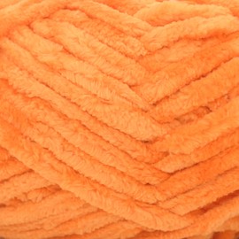 Velvet Chenille Yarn for Crocheting,Orange Fluffy Velvet Plush Thick Soft Chunky Chenille Baby Blanket Yarn for Crocheting Knitting Beginners 3x100g(49.2yd)(Orange