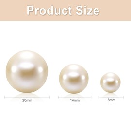 JDBlissful 150 PCS White Mixed Imitation Pearls, 8mm, 14mm, 20mm - Pearls Beads for Vase Filler, DIY Jewelry, Wedding Decorations