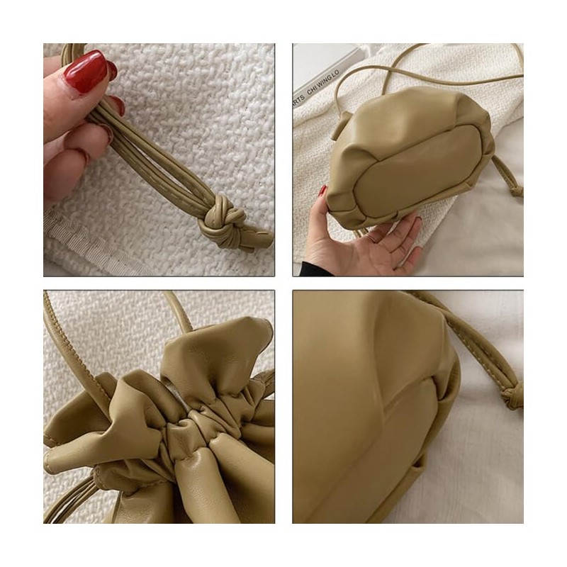 PETITCHOU Pouch, Pleat, Drawstring Shoulder, Diagonal, Compact, Small, Lightweight, Korean