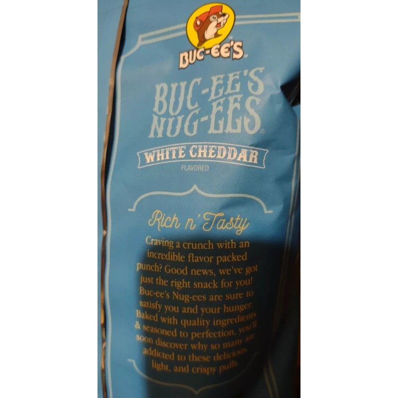 White Buc-ee's Nug-ees White Cheddar - NEW 5 oz
