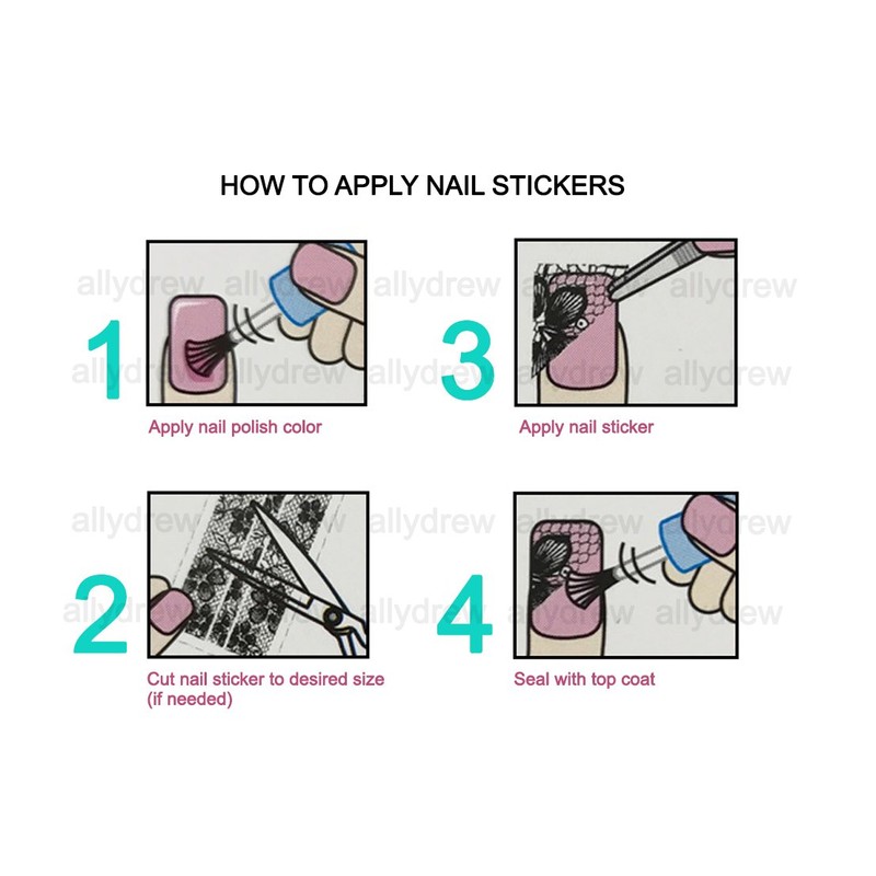 ALLYDREW 3 Sheets Burst of Neon Nail Art Neon Letters