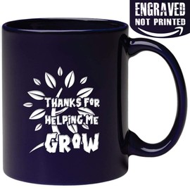 Engraved Thanks Mug - Thanks For Helping Me Grow - Gifts for Dad Mom Teacher - Engraved in the USA
