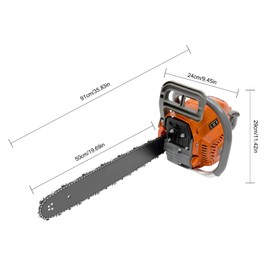 58CC Gas Chainsaw 20 Inch Handheld Gasoline Power Chain Saw,2-Stroke Single Cylinder Air-Cooled Cordless Petrol Chain Saw for Forest Harvesting,Cutting Wood,Pruning Branch (Orange)