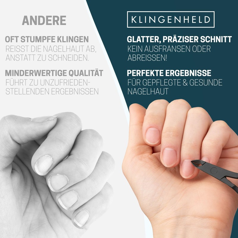 KLINGENHELD® Precise Cuticle Nippers with 1 Cuticle Pusher - Very