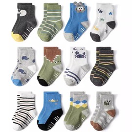 Baby Socks 12 Packs (AU, Age, 1 Year, 3 Years, White Crab)