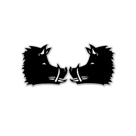 Wild Boar Set of 2 Wedges Wild Sow Head Hunter Forester Sticker 5 x 4.5 # A5769