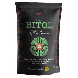BITOL Coffee Ground Intensive with Strong Flavour Smoky Profile Blend of Arabica and Robusta Beans Dark Roast Natural Energy (250 g, Obsidiana)