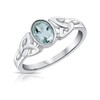 Blue Topaz Sterling Silver Celtic Knot Ring - Trinity Knot
