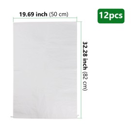 YIXNSW Pack of 12 50 x 82 cm Polypropylene Fabric Bags Transport Bags Storage Bags Load Capacity 30 kg Sand Bags PP Grain Bags White Grain Bag for Construction Rubble Plant Waste Leaves