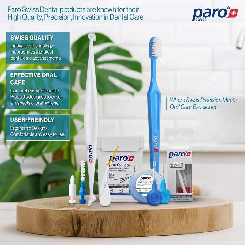 Paro Swiss 3Star-Grip Interdental Brushes – Medium, Triangular, Green, 4.5mm,