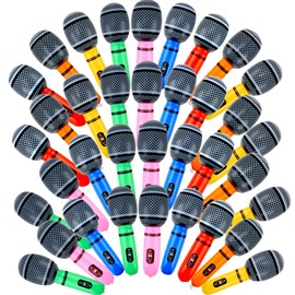 Octaday 36 Pcs Inflatable Microphones Blow up Microphone Bulk Pretend Play Microphone