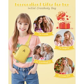 Freesya Monogrammed Crossbody Bags for Women Girls, Mini Lightweight & Waterproof Cross Body Purse, Cute Thoughtful Birthday Gifts Idea, Trendy Travel Fanny Pack Crossbody Bags with Initial Letter
