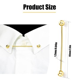 Hezhou Tie Pin Metal Tie Clip Men's Collar Pin Tie Clip Bar Chain Shirt Collar Pin Suit Brooch Lapel Pin for Shirt Men's Accessories Costume Clothing, Alloy, Alloy