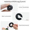 luckaide Pack of 260 Rubber Cable Grommets, Black Rubber Grommets,