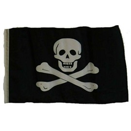 Jolly Roger Pirate No Patch 12"x18" Sleeved Polyester Garden Flags