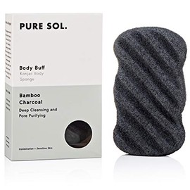 Konjac Sponge - Activated Charcoal - Body Sponge, 100% Natural Sponge, Eco-friendly - Gentle Exfoliating Sponge, Deep Cleansing, Improved Skin Texture
