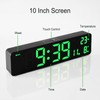 Digital Alarm Clock 10in 12/24H Temperature Display Battery Powered Quiet