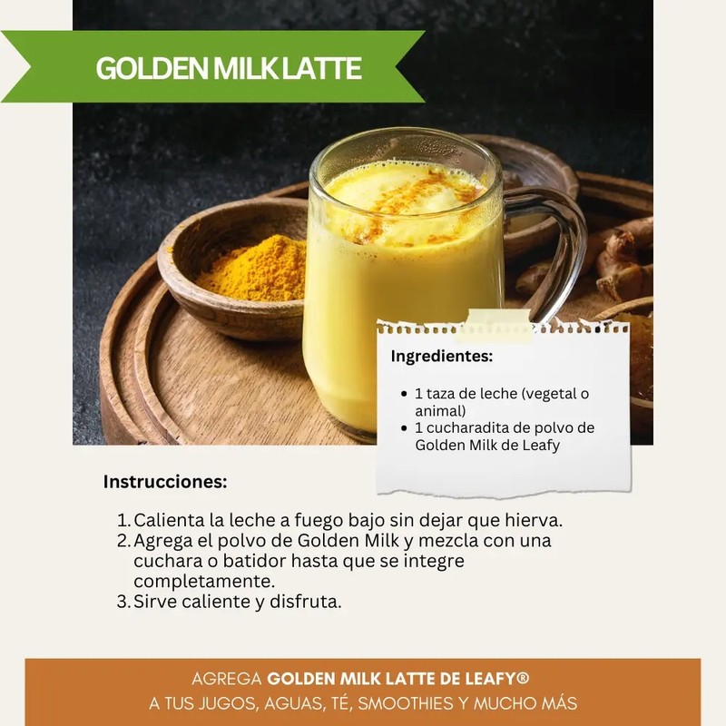 Golden Milk Leafy 150g Curcuma Organica Keto Vegano