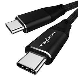 Twozoh USB C to USB C 3.2 Gen 2 Cable 20Gbps Data Transfer 100W PD Fast Charging 4K Video Output Monitor Cord (3.3FT, Black)