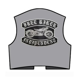 Suma Shop - 1 x Big Patch - Free Biker Independent XXL - Rectangular Iron On Patch - Motorcycle - Cotton/Polyester Blend - 30 x 23 cm - 1 Piece