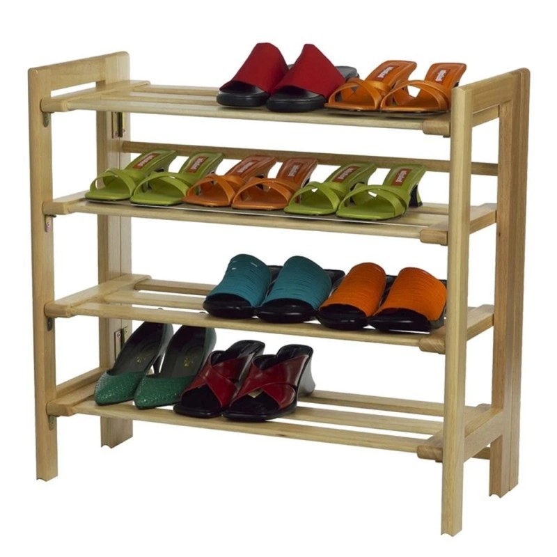 Winsome Clifford 4-Tiers Transitional Solid Wood Shoe Rack in Natural