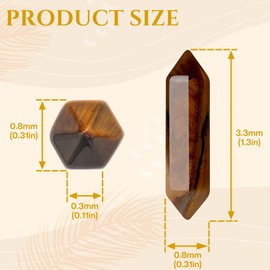 SaiXuan Pack of 20 Hexagonal Gemstones, Natural Crystals for Chakra Alignment, Meditation & Energy Healing, with Amethyst, Obsidian, Tiger's Eye for Spiritual Decoration & DIY Jewellery