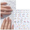 BnbnPup 8 Blatt Nagelsticker Nail Art Sticker Frühling Blume Nagelaufkleber