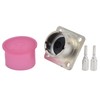 2 Pin Socket Square Flange Screw Mounting Power Connector Electric