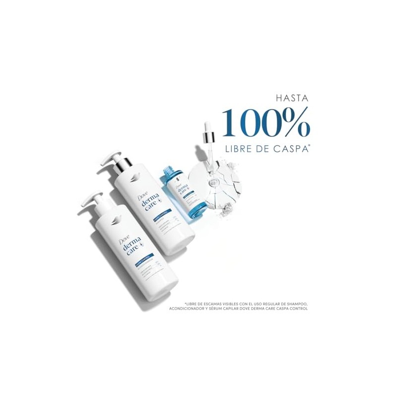 DOVE Shampoo Derma Care Caspa Control. hasta 100%* Libre de