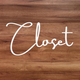 nicotto Room Sign, Door Sticker, Closet Closet, Seal, For Rental, Stylish, Stylish, Cut Letters, Cutting Sheet, 2.6 x 5.1 inches (6.5 x 13 cm), Indoor Use (White)