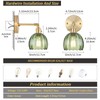 Shenmoyl Vintage Wall Sconces with Green Tulip Glass Lampshade 180