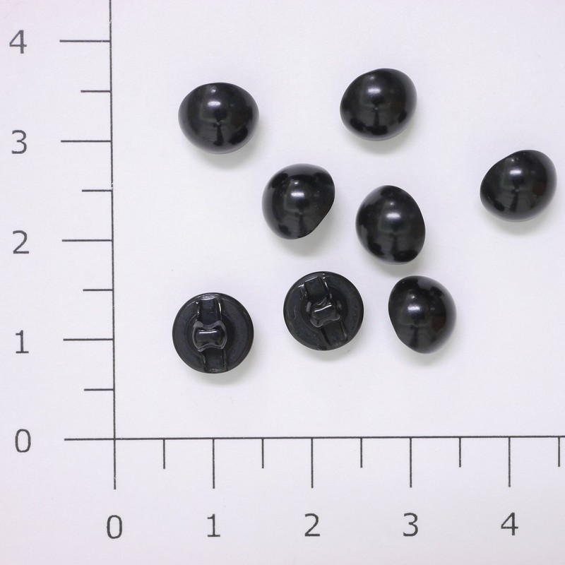 NASKA 7202 Eyeball Button, 0.3 inch (8 mm), Black, 8