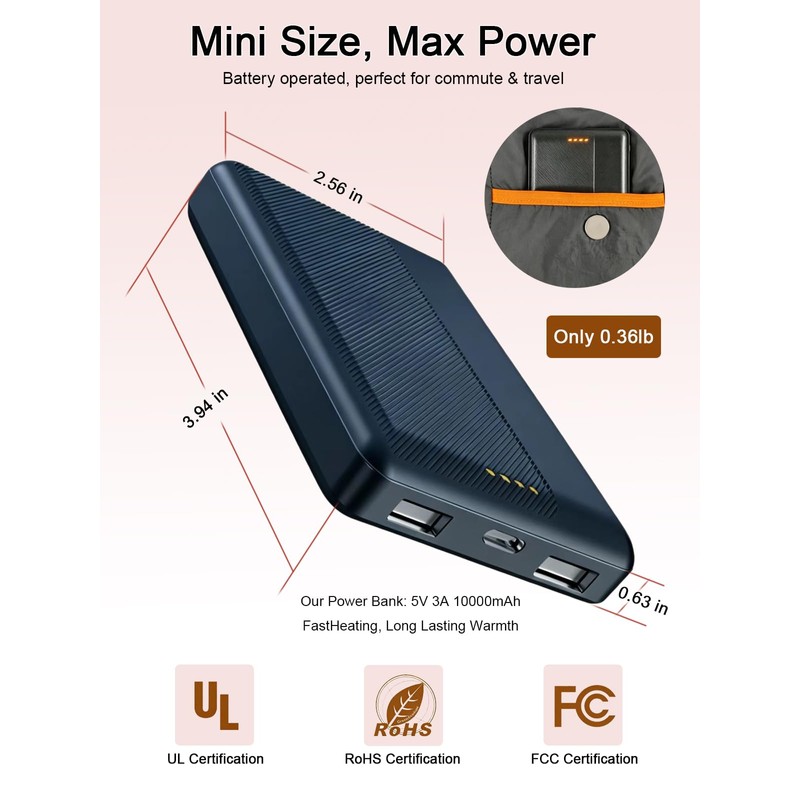 Portable Heating Pad Cordless, Battery Powered for Back, Abdomen&Shoulder