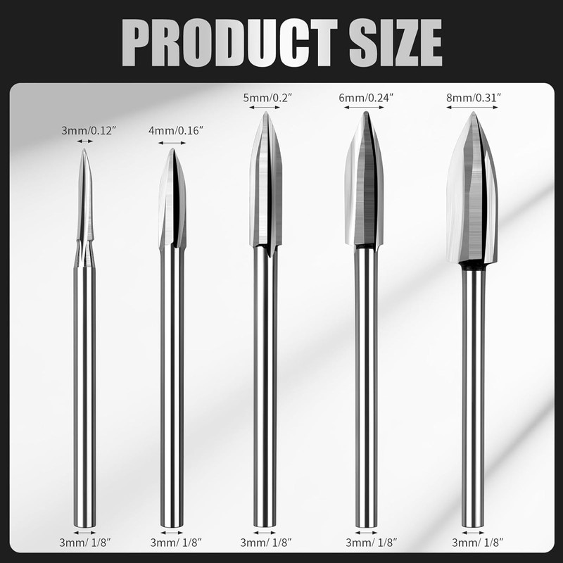 MOAZIFI 5-Piece Carving Tool Set for Lathe, Wood Cutter Accessories