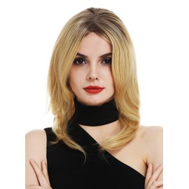 WIG ME UP - CM-135-MT Women's Wig Monofilament Hand Knotted Medium Length Straight Parting Ombre Balayage Brown Blonde Diva