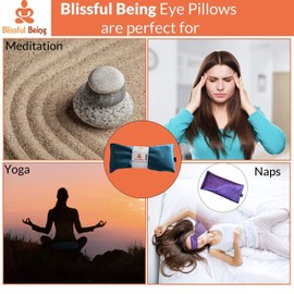 Blissful Being Lavender Eye Pillow | Hot or Cold Weighted Satin Eye Mask perfect for Sleeping, Yoga, Meditation | Gifts for Women, Birthday, Teachers | Natural Herbal Relaxation | Made in USA(Emerald)