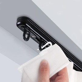 TIPIACE Ceiling Mounting Telescopic Curtain Track Measurement-Free Curtain Rail Suitable for Office, Living Room and Room Divider(Black -Suitable window size：68.9” to 129.9” or 5.74ft to 10.8ft)