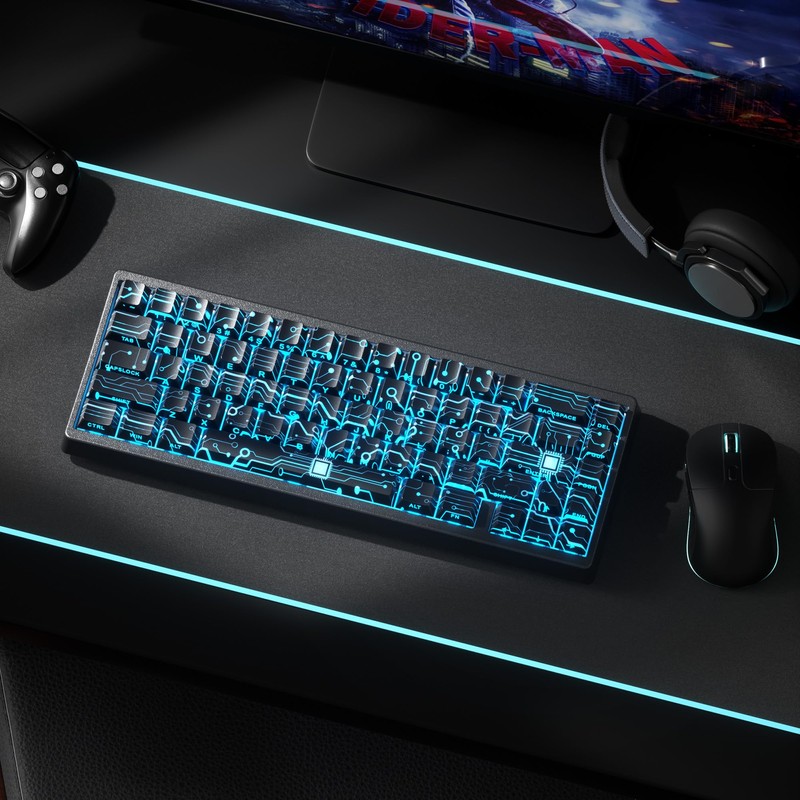 XVX Double Shot PBT Keycaps, Side Printed Shine Through Keyboard