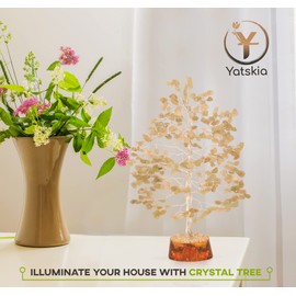 YATSKIA Green Jade Crystal - Green Jade Stone - Crystal Tree of Life - Spiritual Gifts - Home Decor - Feng Shui - Meditation Accessories - Chakra Stones and Crystals (10 Inch Approx.)