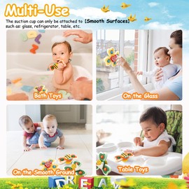 BIAOQINBO Suction Cup Toy Baby, Suction Cup Rotating Toy, Suction Cup Baby Toy, Bath Toy for Baby, from 1 Year - Gifts for 1-6 Years
