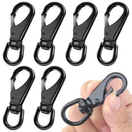 6 Pack Swivel Snap Hooks, 2.57”Small Stainless Steel Spring Clips, Flag Pole Clips, Scuba Diving Clips Spring Hooks for Dog leashes, Keychains, Bird Feeders, Diving Clips, Pet Chains and More(Black)