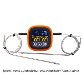 Milageto Double Channel Meat Digital Thermometer with Alarm Meat Temperature Gauge Food Thermometer for Fish Turkey Baking